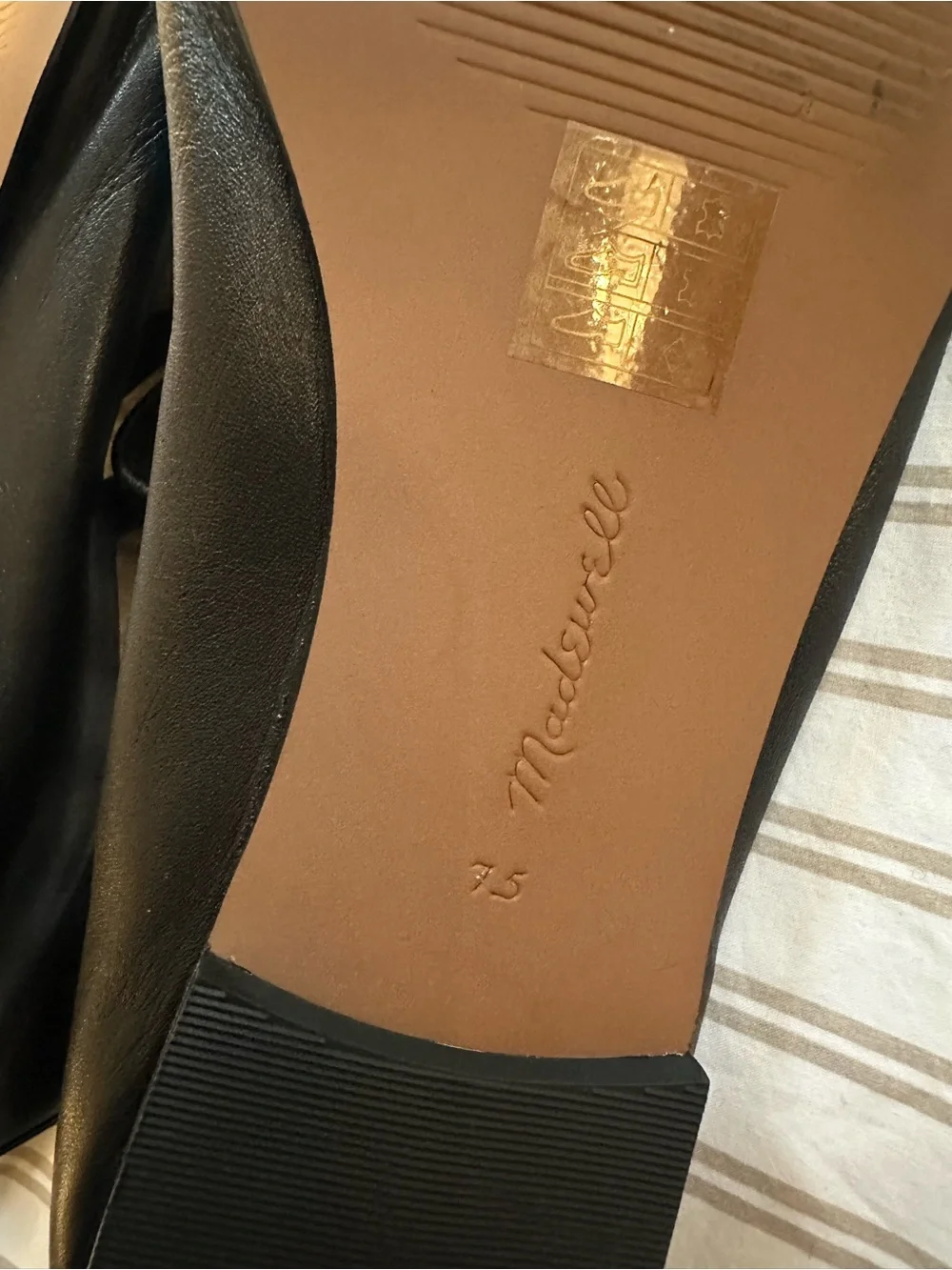 Madewell Greta Mary Jane Flat - 7.5 True Black Excellent Condition Ballet Flats